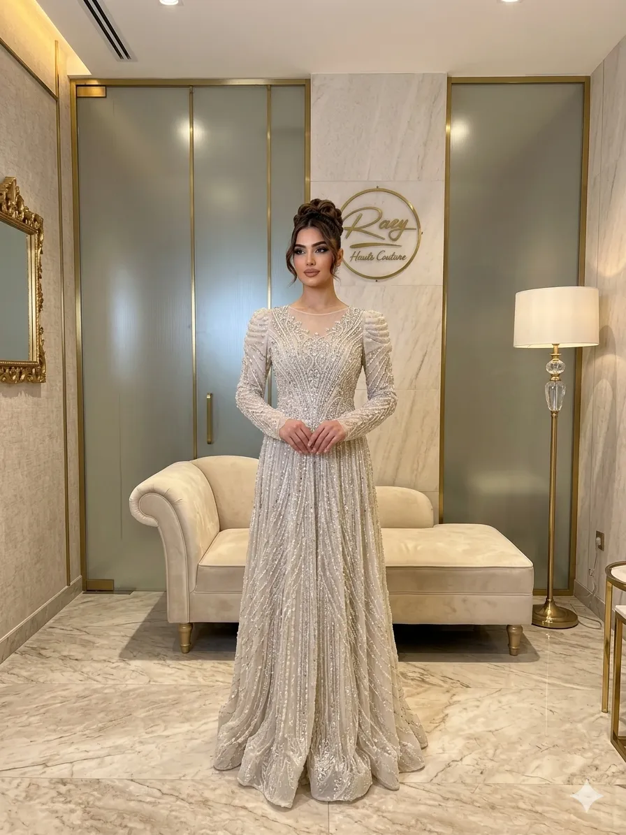Beige soirée gown