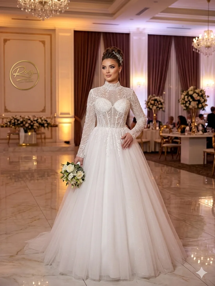 White wedding gown