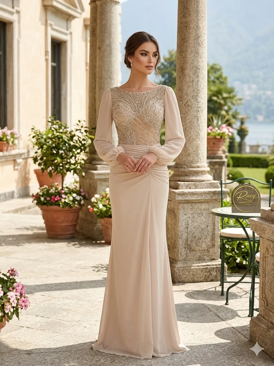 Brown soirée gown