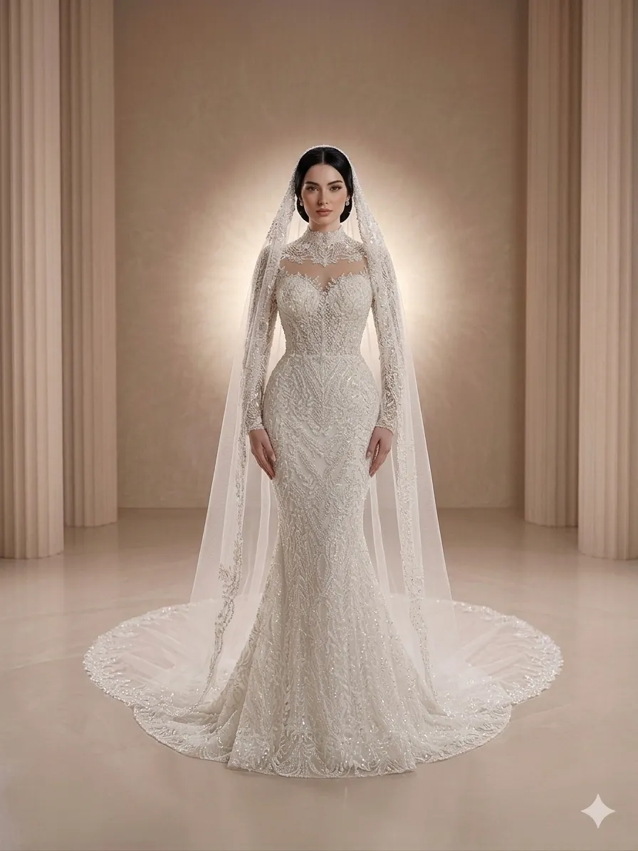 White wedding gown