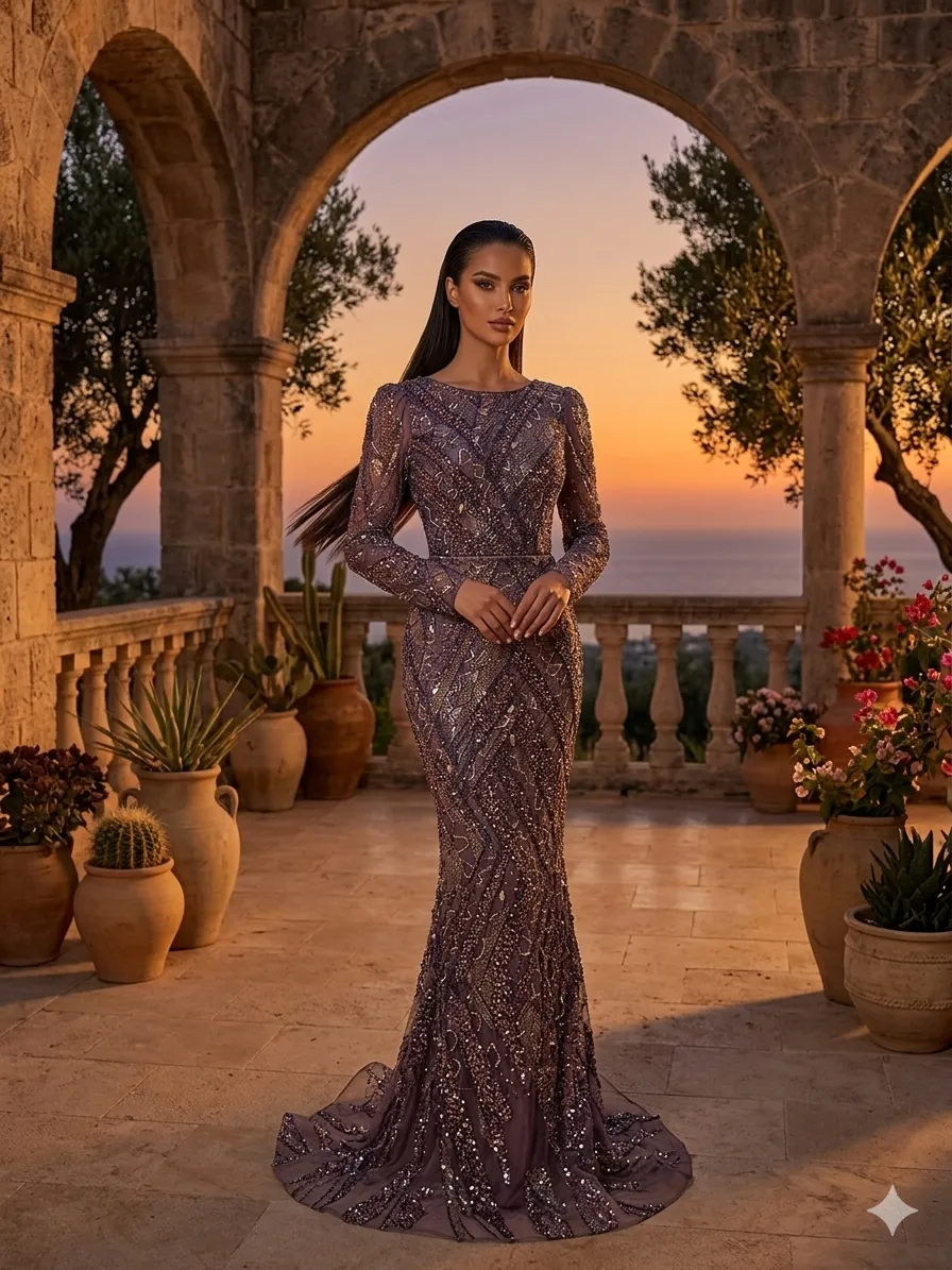 Black soirée gown