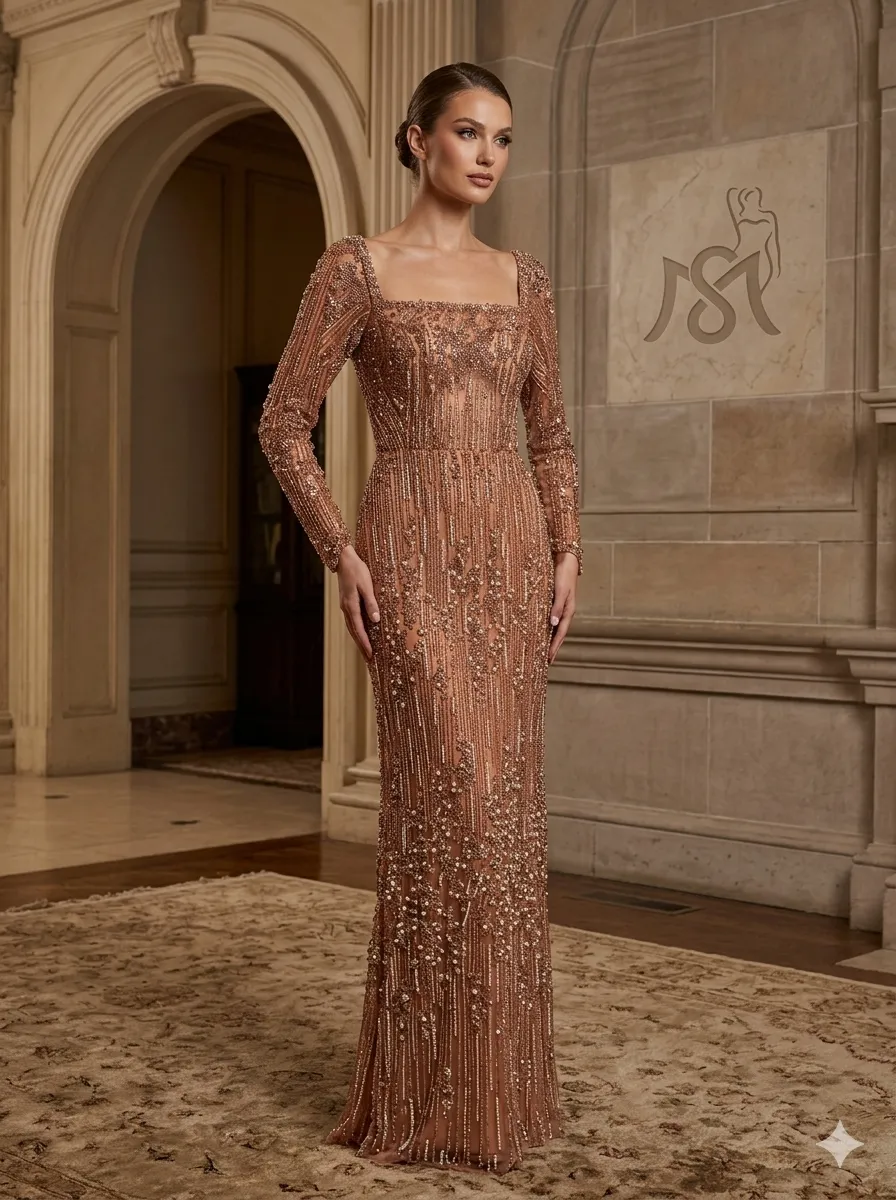 Black soirée gown