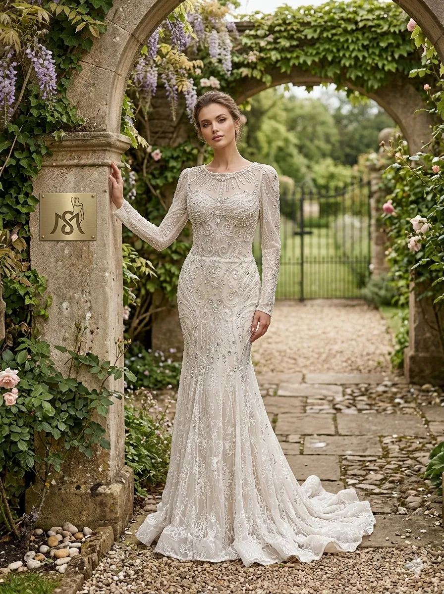 Ivory soirée gown