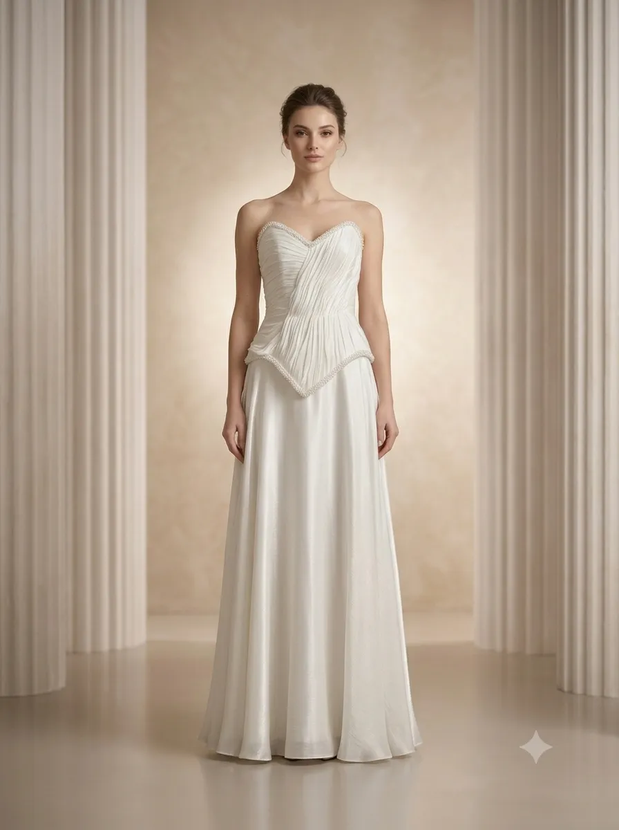 Silver soirée gown