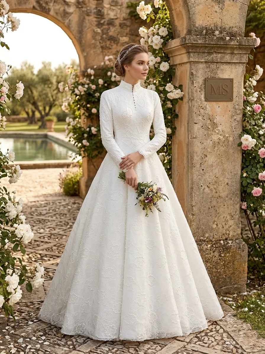 White wedding gown