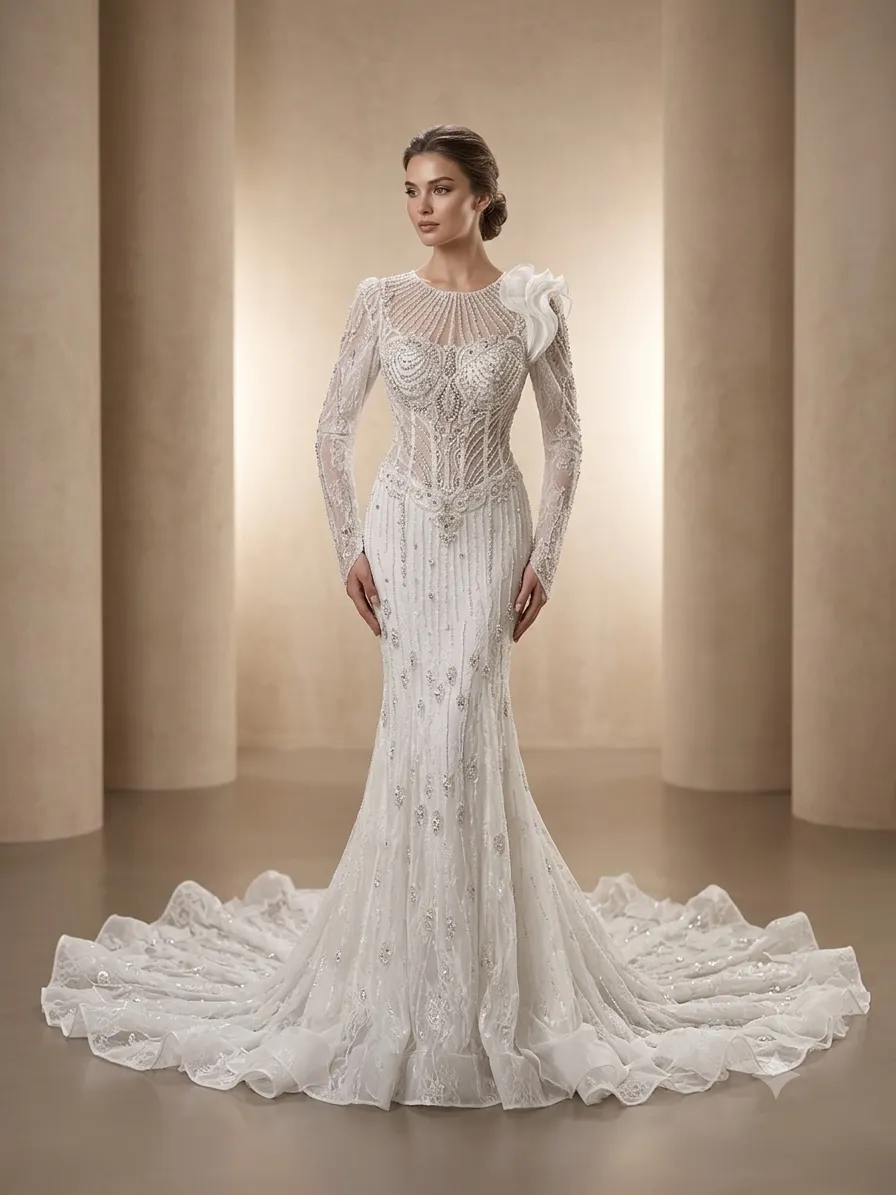 White wedding gown