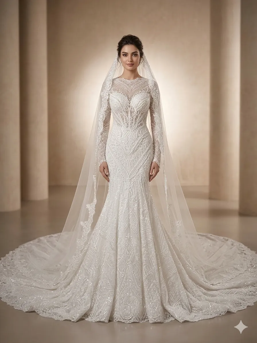 White wedding gown