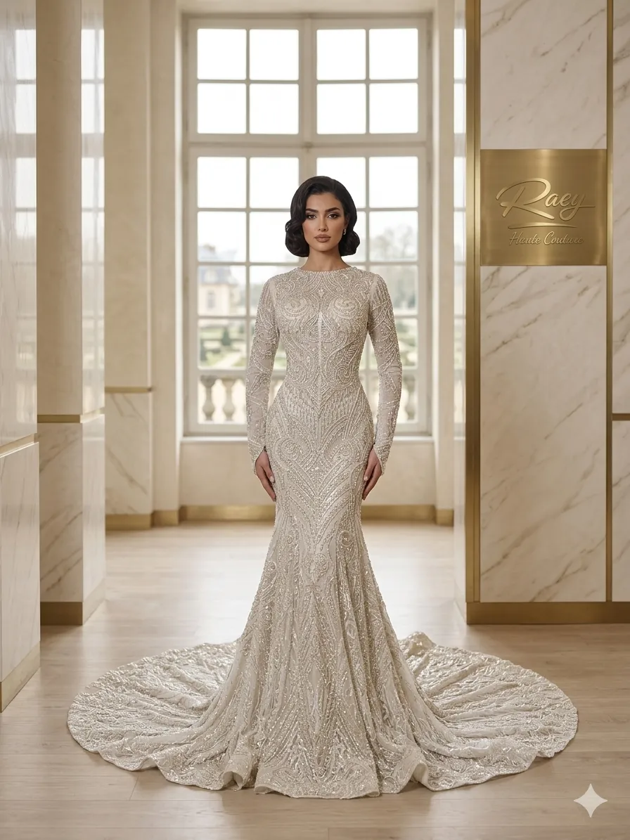 Ivory soirée gown