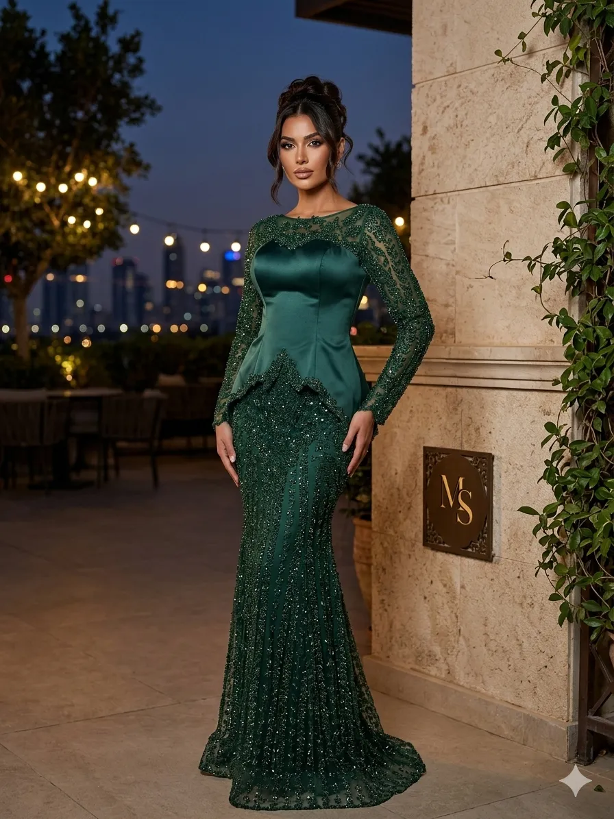 Black soirée gown