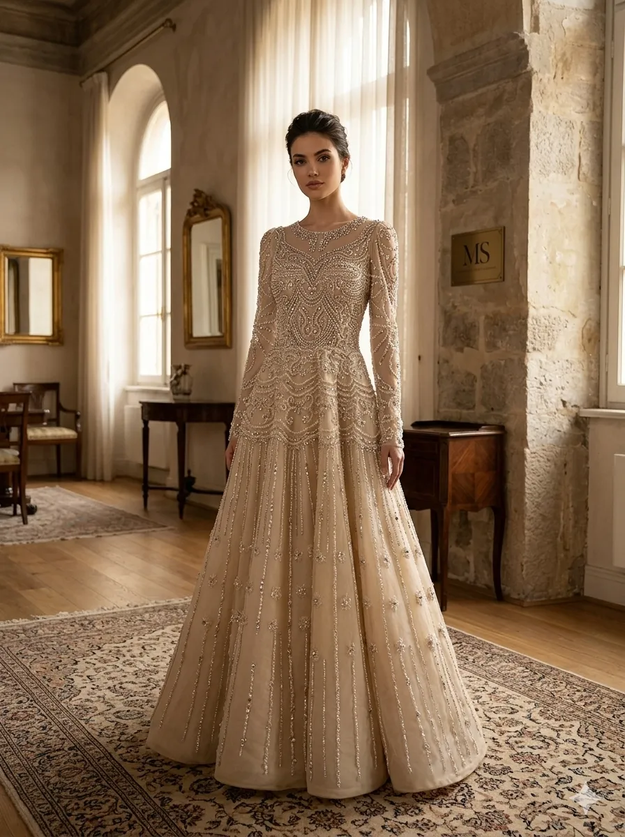 Black soirée gown