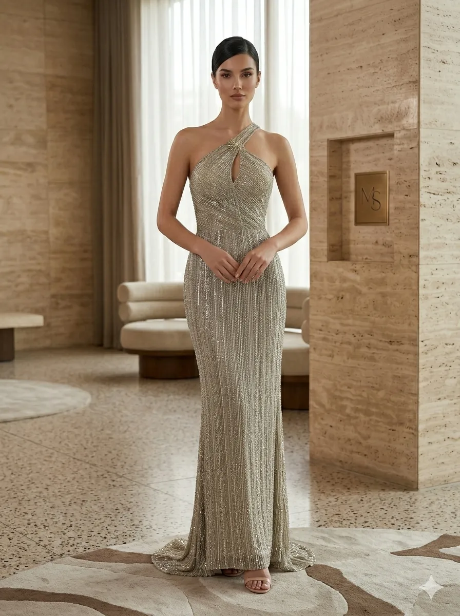 Brown soirée gown