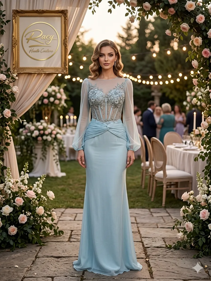 Silver soirée gown