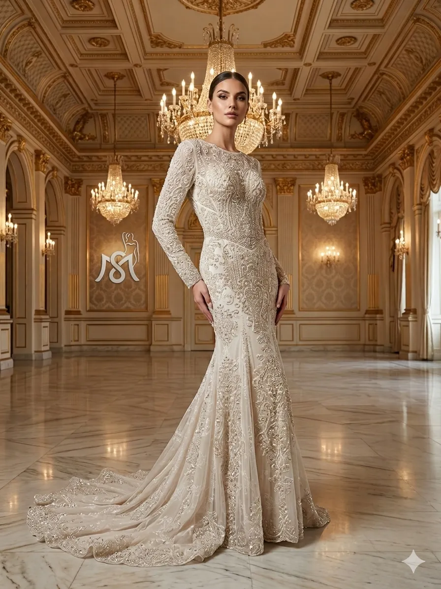 Ivory soirée gown