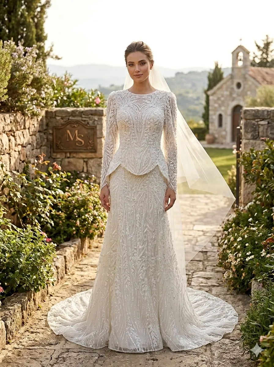 Ivory wedding gown