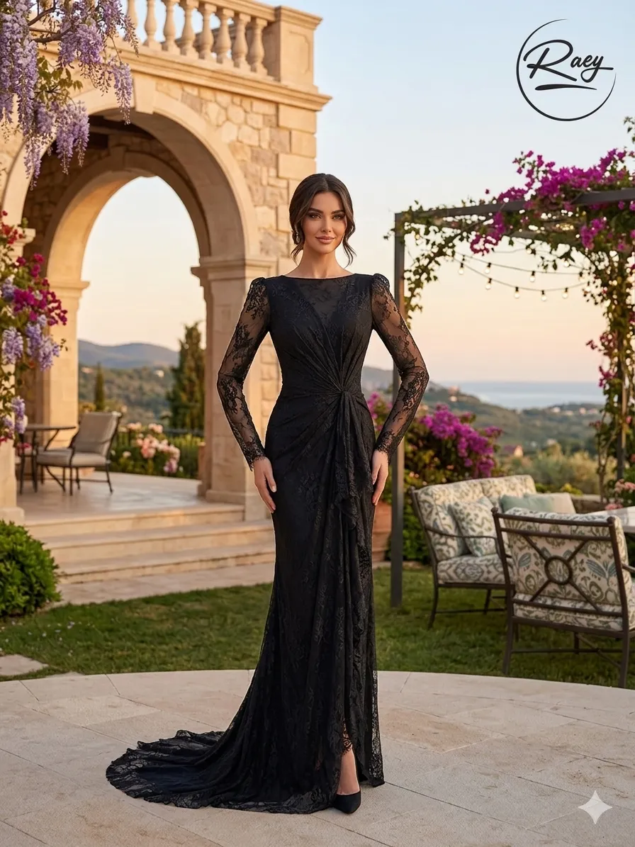 Black soirée gown