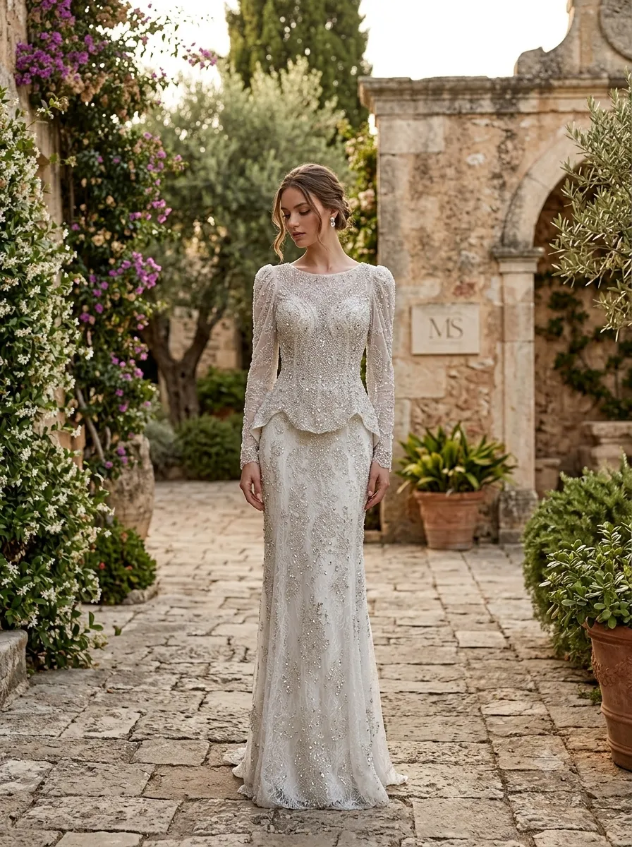 White wedding gown