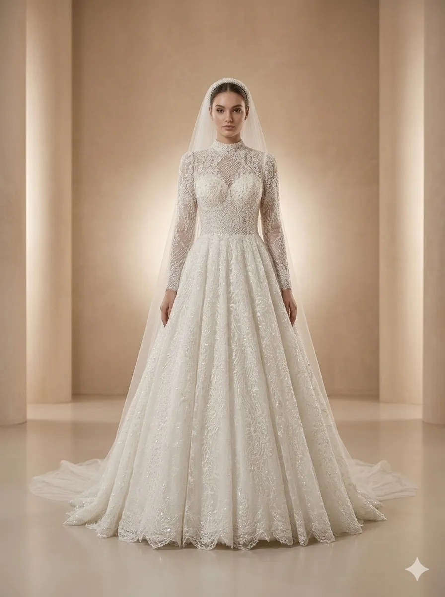 Ivory wedding gown