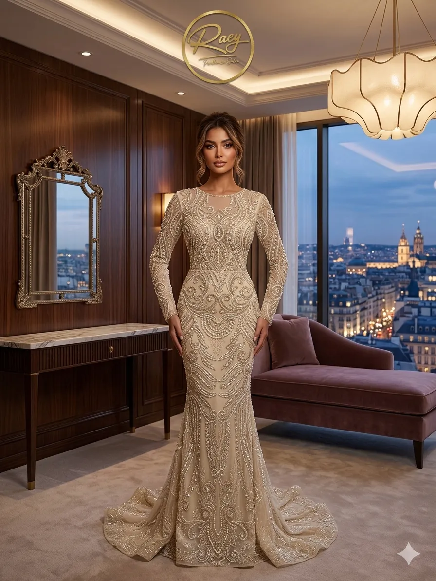 Black soirée gown