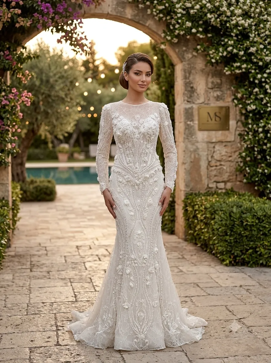 White wedding gown