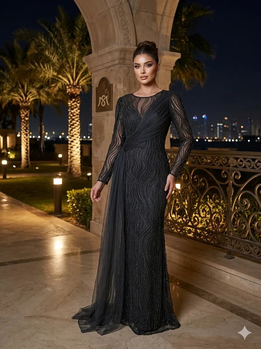 Brown soirée gown