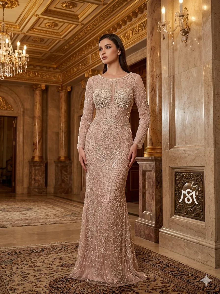 Brown soirée gown