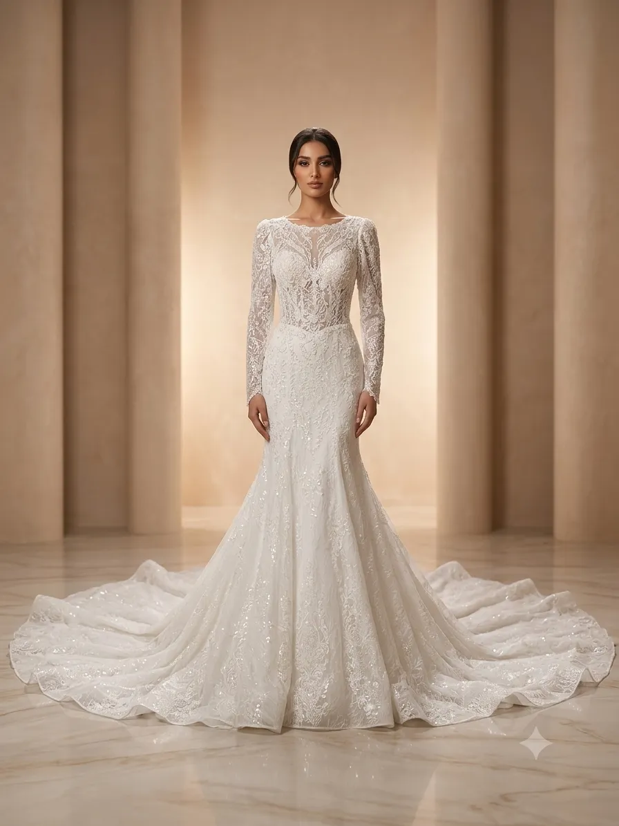 White wedding gown