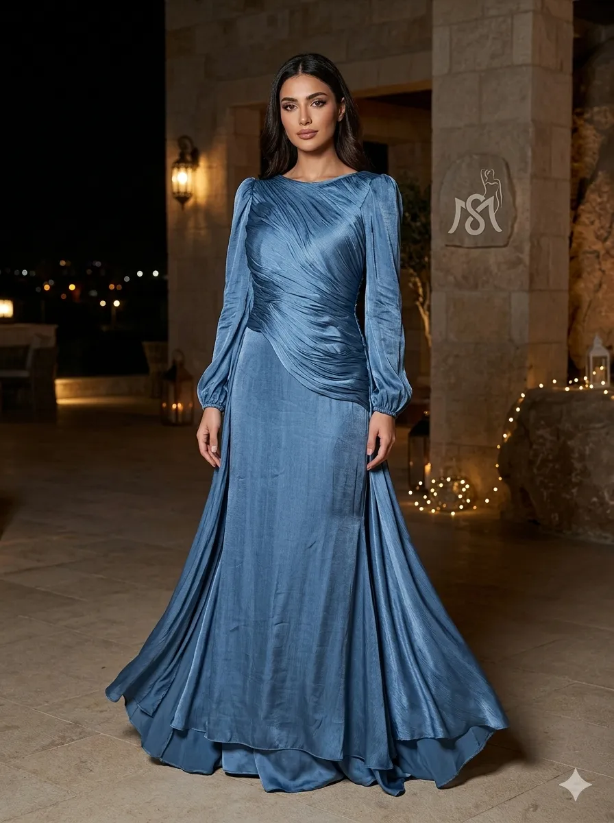 Blue soirée gown