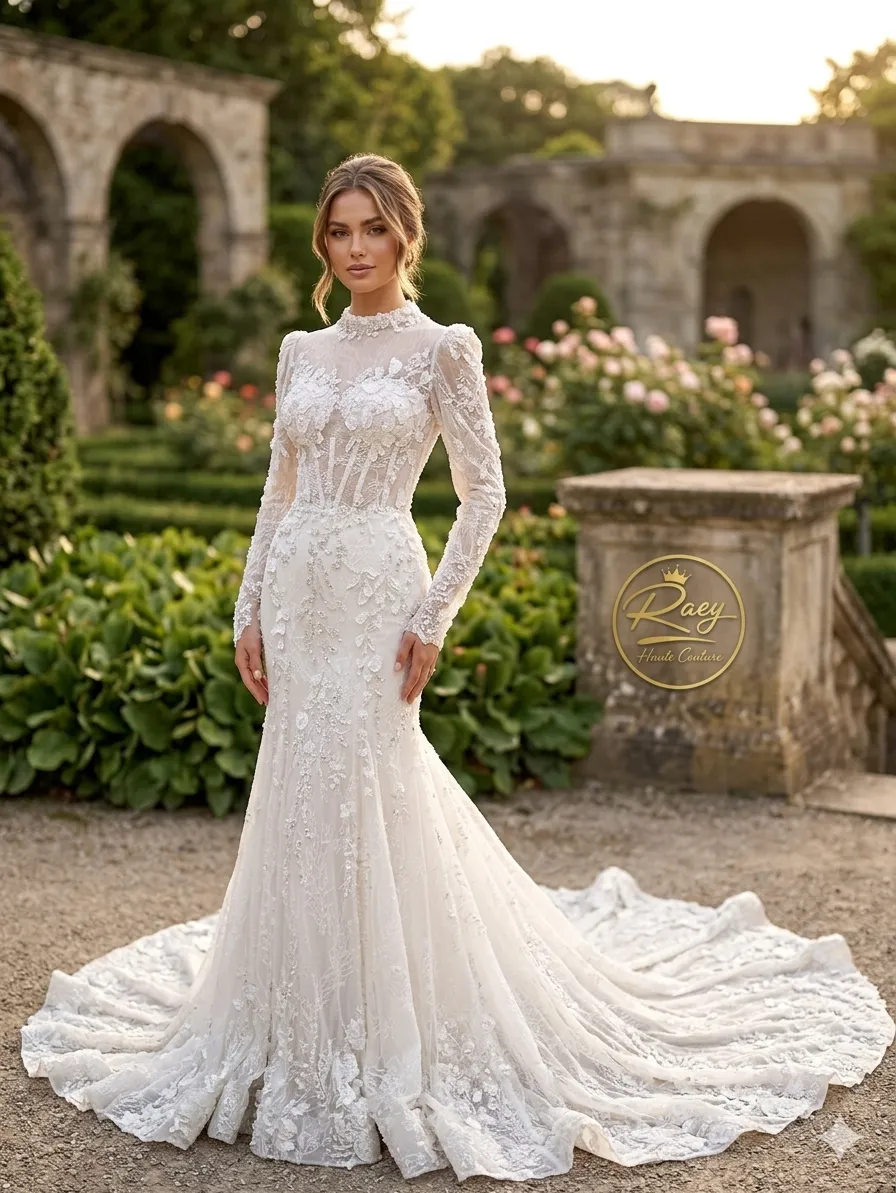 Silver soirée gown
